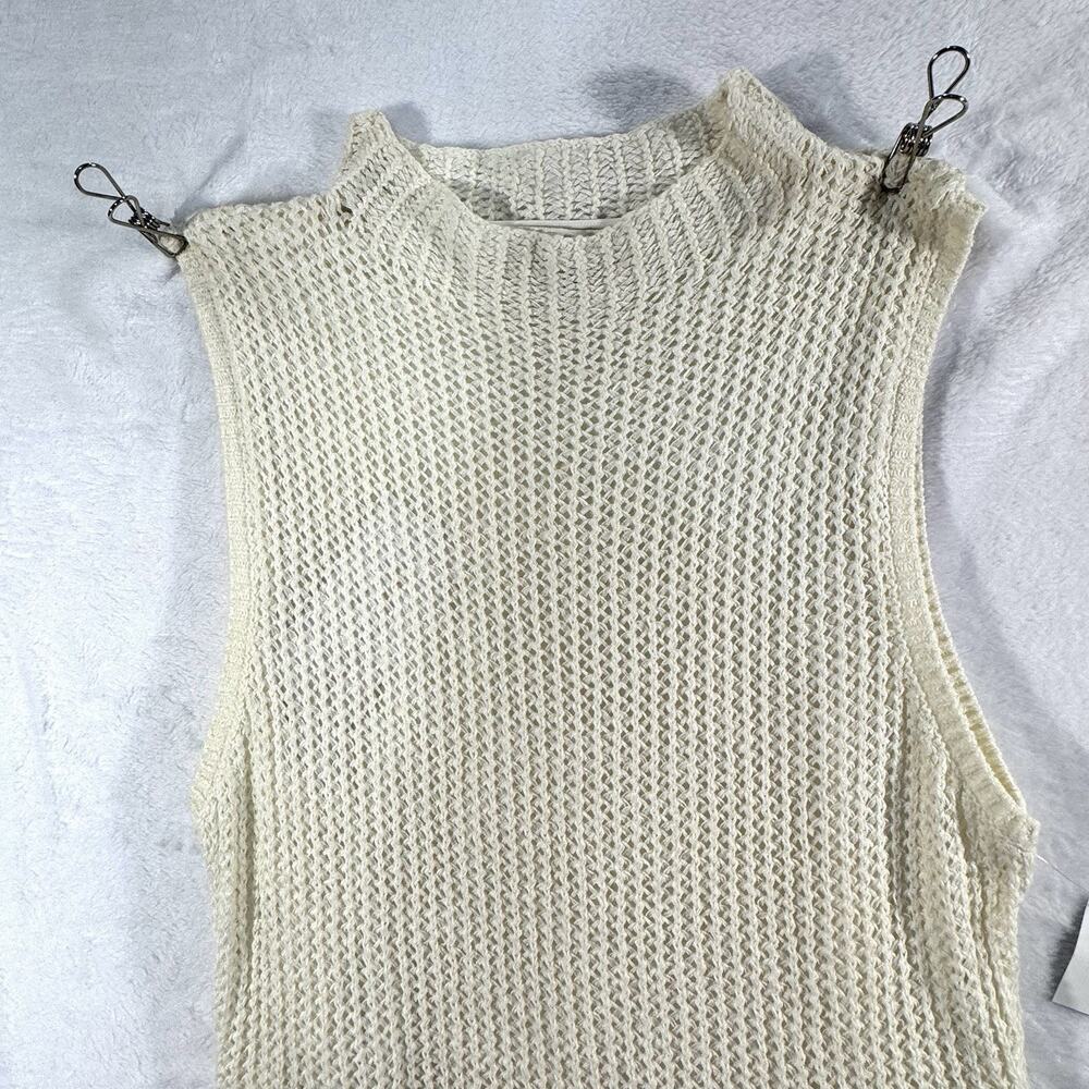 Torn by Ronny Kobo The Kate Dress Knit Sleeveless Bead Accents Color Pearl Sz M - Picture 5 of 13